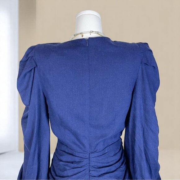 NWT Elliatt Saga Linen Mini Dress - Navy - Picture 6 of 10